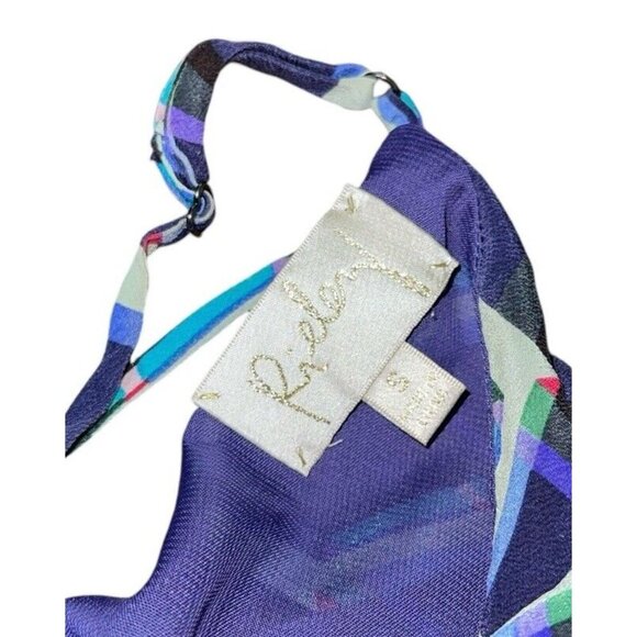 RIELEY Women's Small Geometric Print Mini Dress 100% Silk Polyester Lining READ - Picture 12 of 16